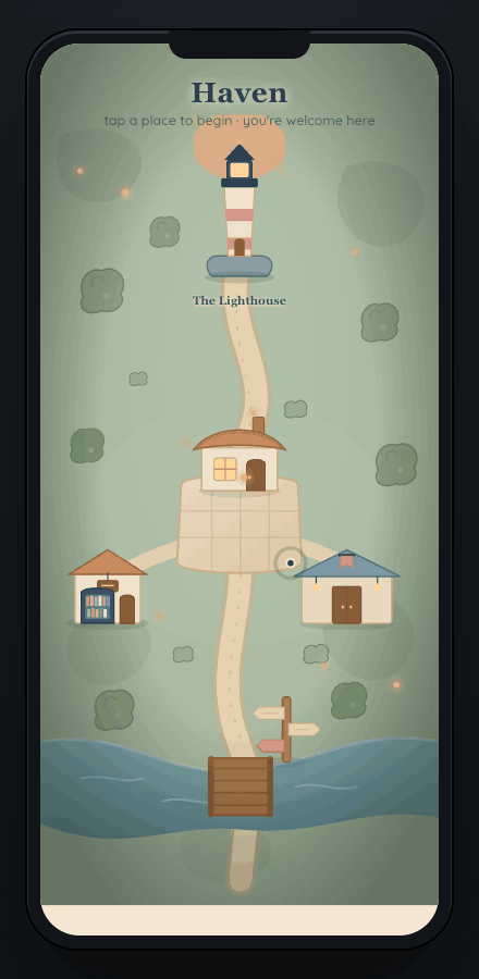 Haven village with five places to go
